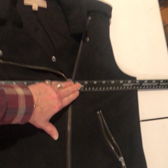 Philosophy size large black zip front Moto Vest super soft ultra suede - Picture 11 of 15